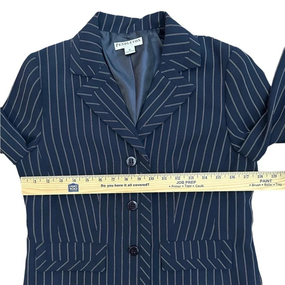 Pendleton Women's Blazer Navy Blue Pinstripe Size 6 Career Office - Picture 6 of 7
